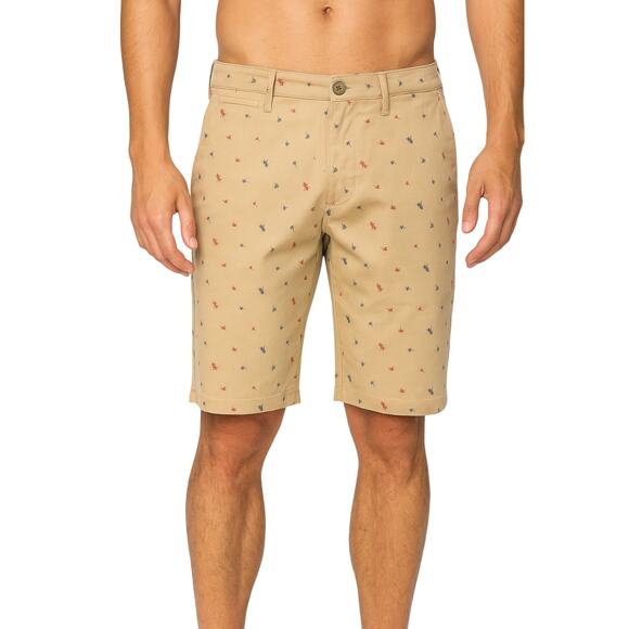 Jachs New York Stretch Chino Shorts Size 32 NWT Dark Khaki Bleecker Fit - Picture 1 of 9